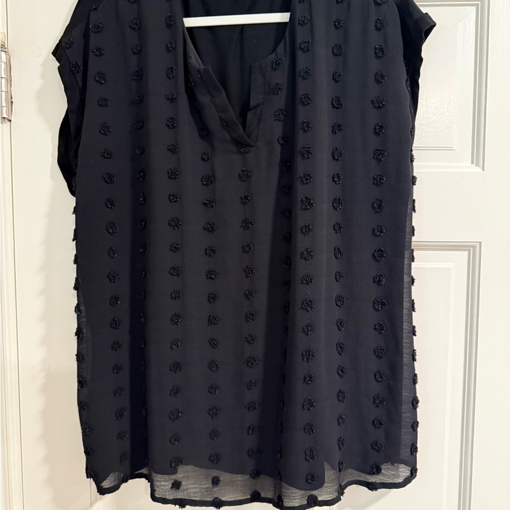 Papermoon Black Blouse with Mandarin Collar